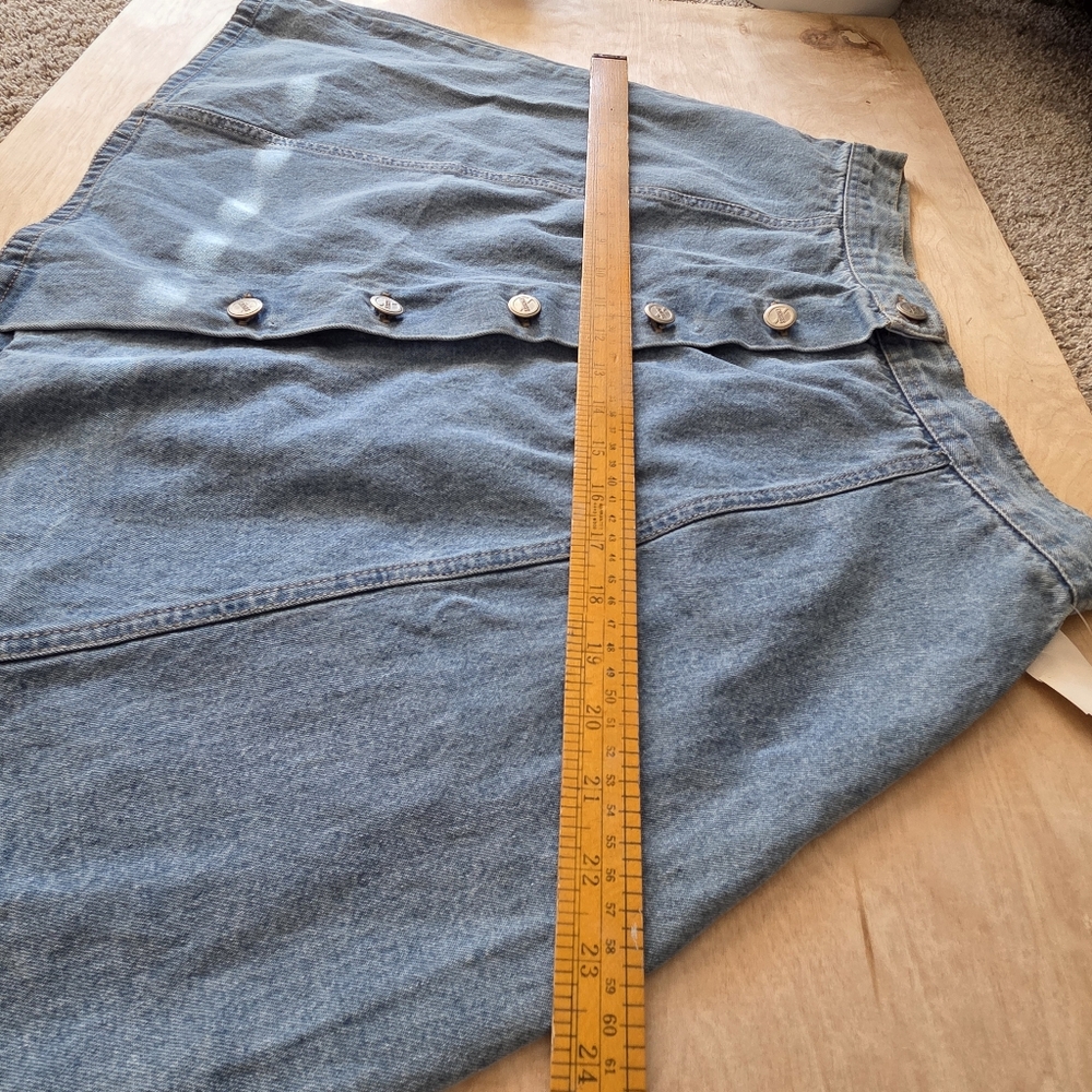 Vintage Denim Skirt Femme Fatale Denim A-Line Button Skirt - Picture 6 of 10